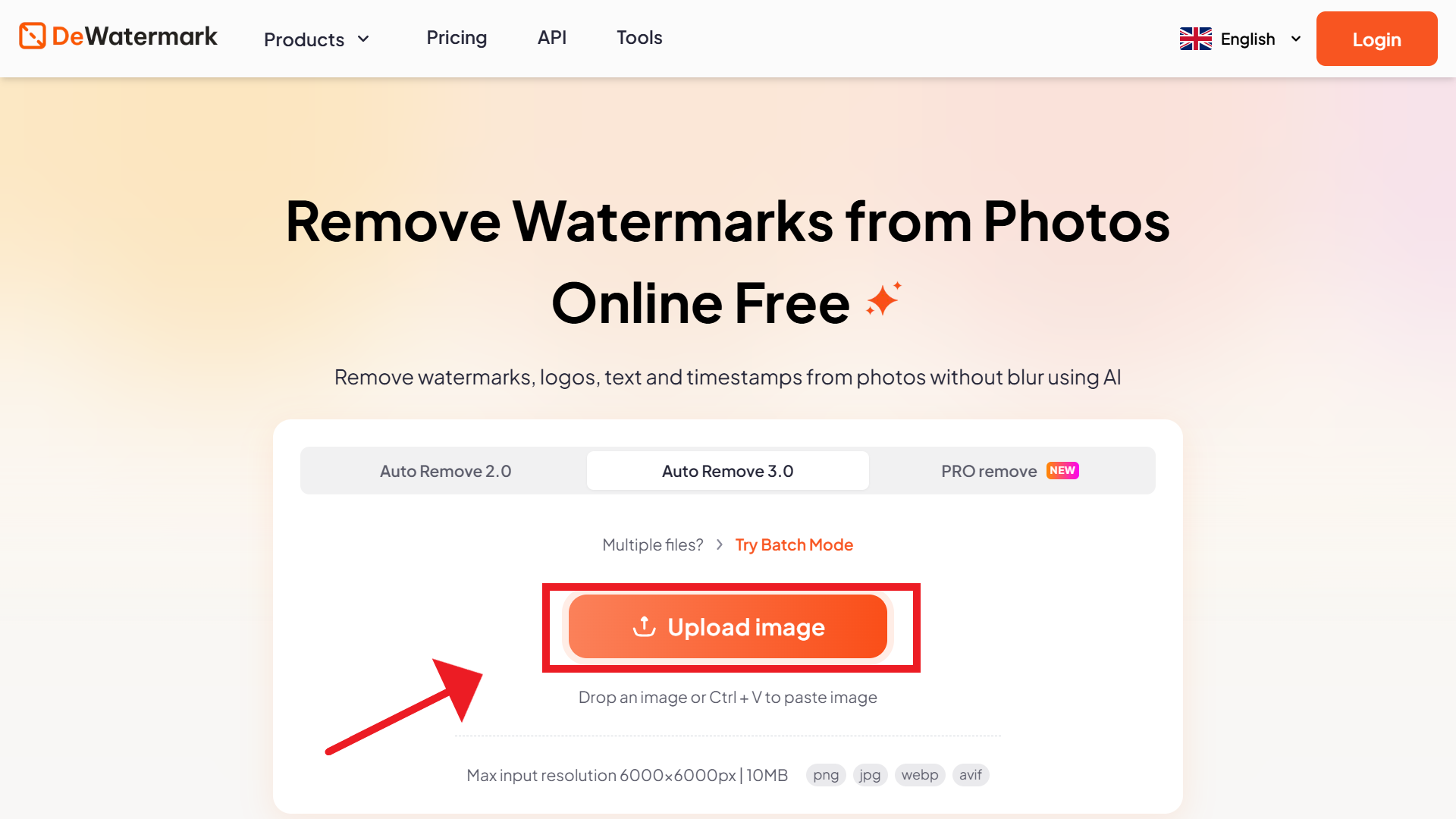 Dewatermark upload image