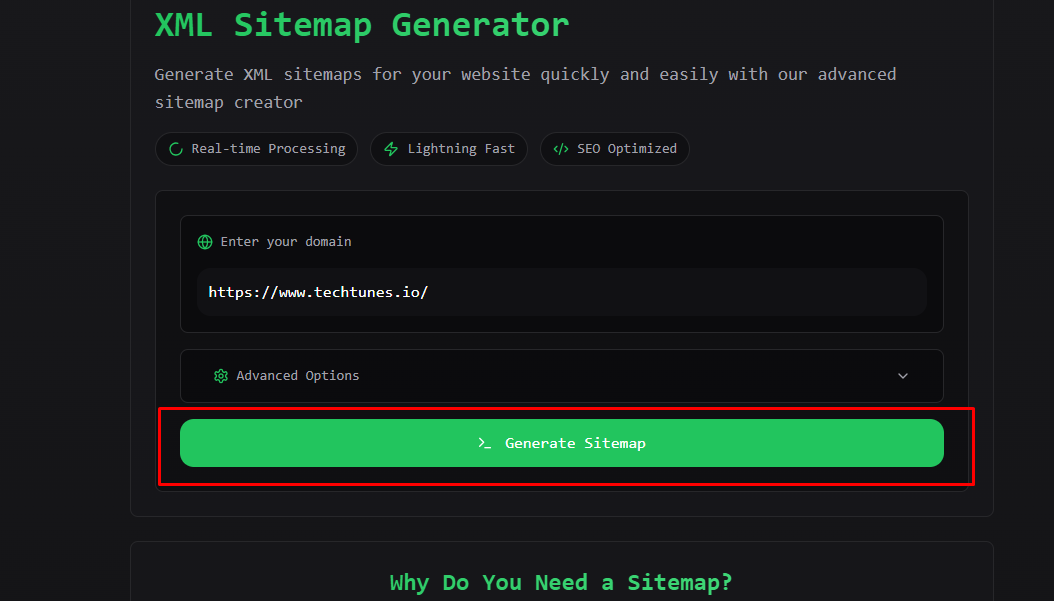 Generate Sitemap