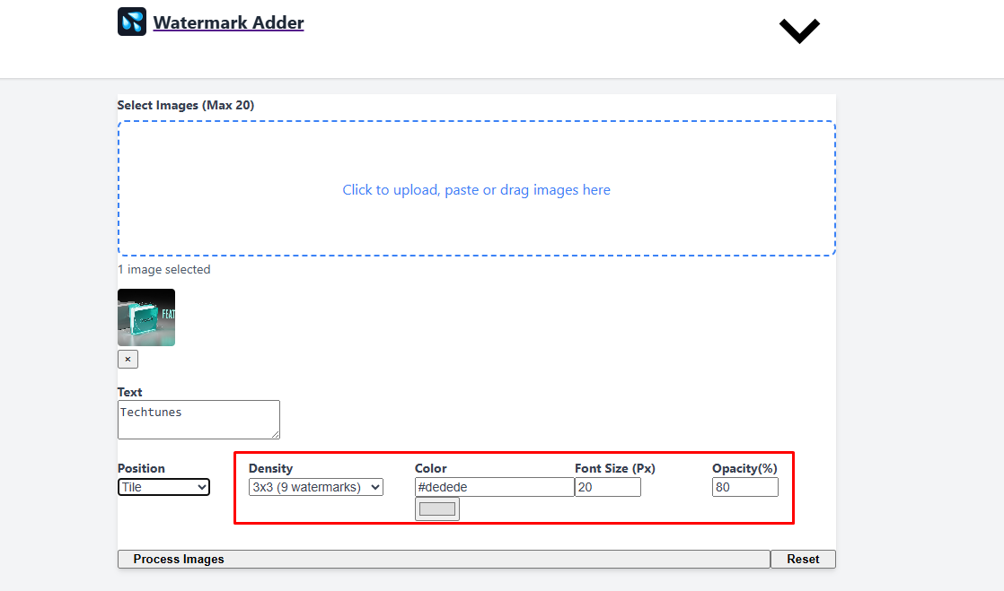 WATERMARK-এর COLOR