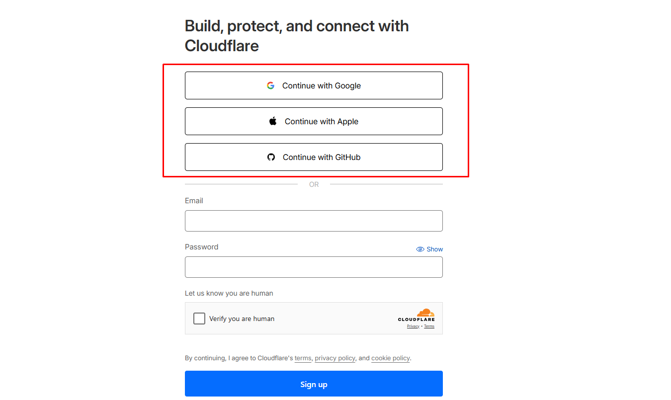 Cloudflare-এ একটি একাউন্ট তৈরি