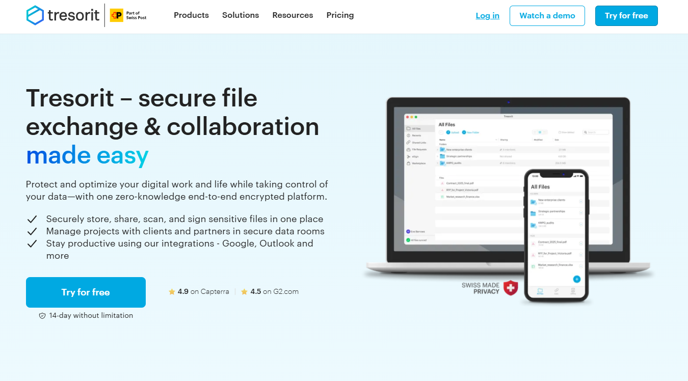 Tresorit Website-এ
