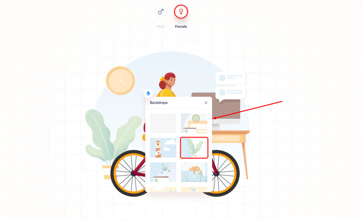 Background and Clothing Settings