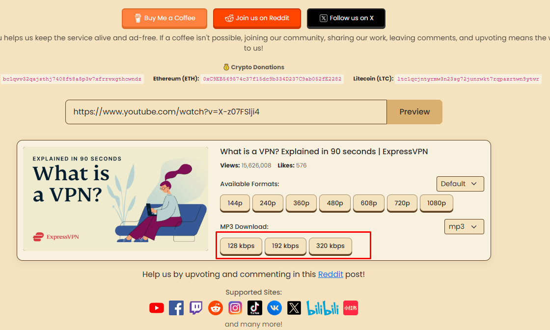MP3 Format Select করার Option