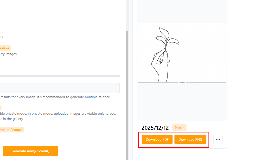PDF বা PNG Format-এ Download