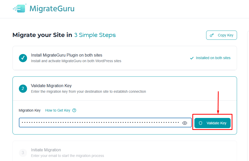 Validate key