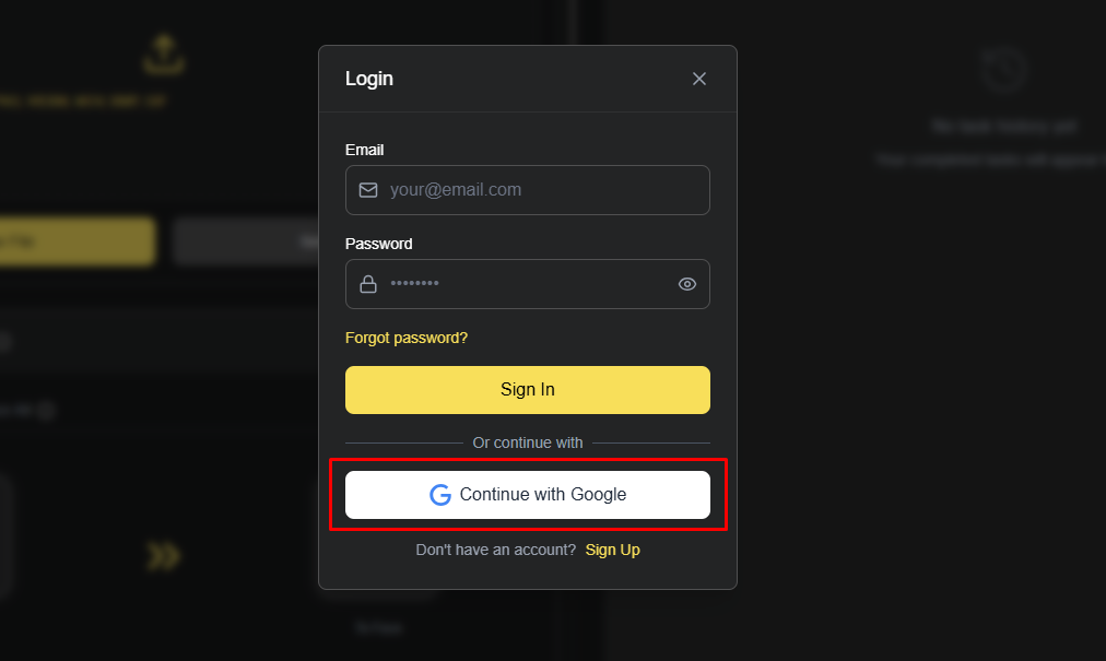Google Account দিয়ে Sign Up