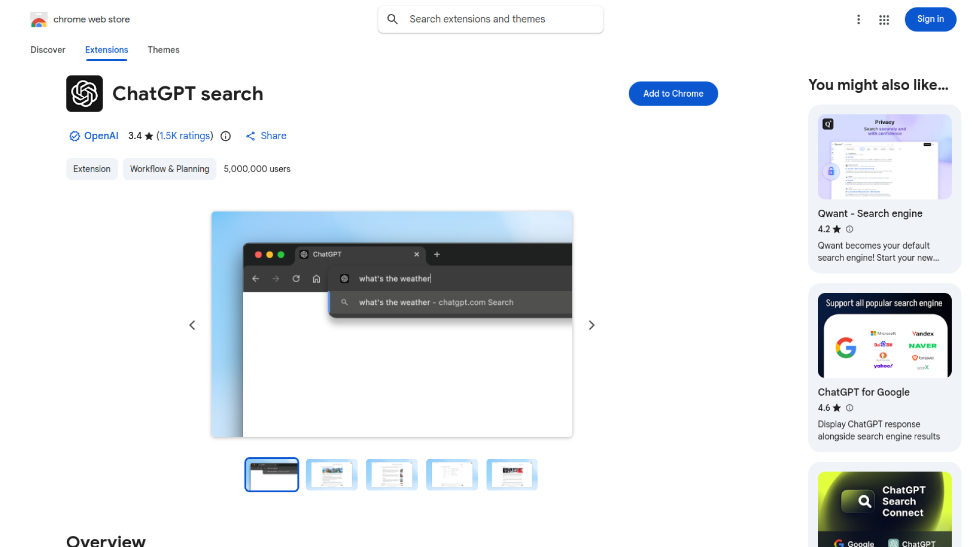 ChatGPT Search Browser Extension
