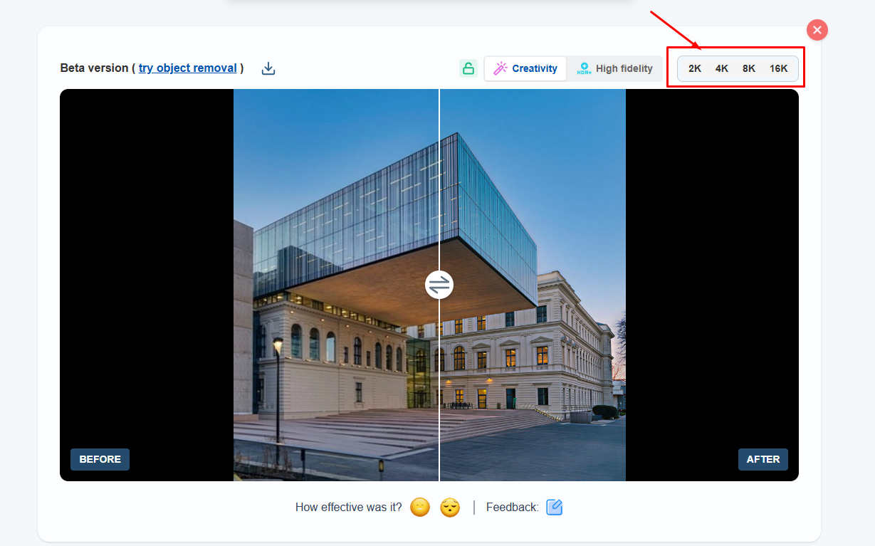 Magnification Ratio নির্বাচন