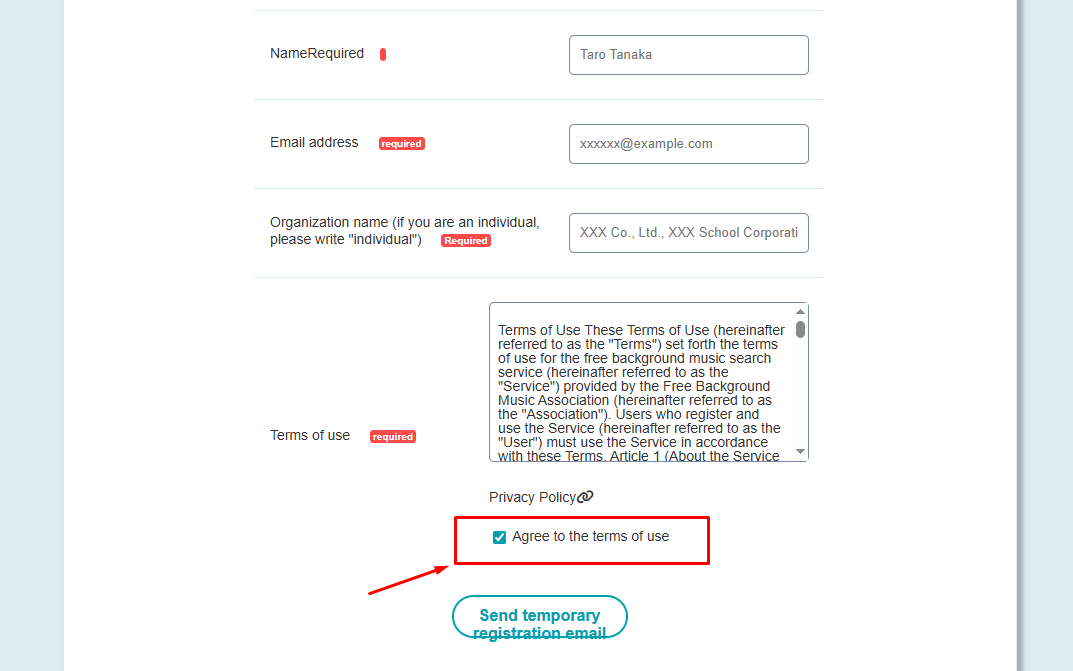 Terms of Service Agreement
