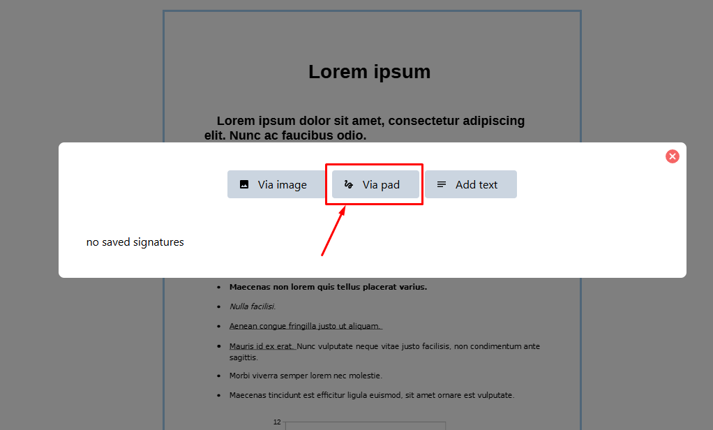 Touchpad ব্যবহার করে সরাসরি Signature