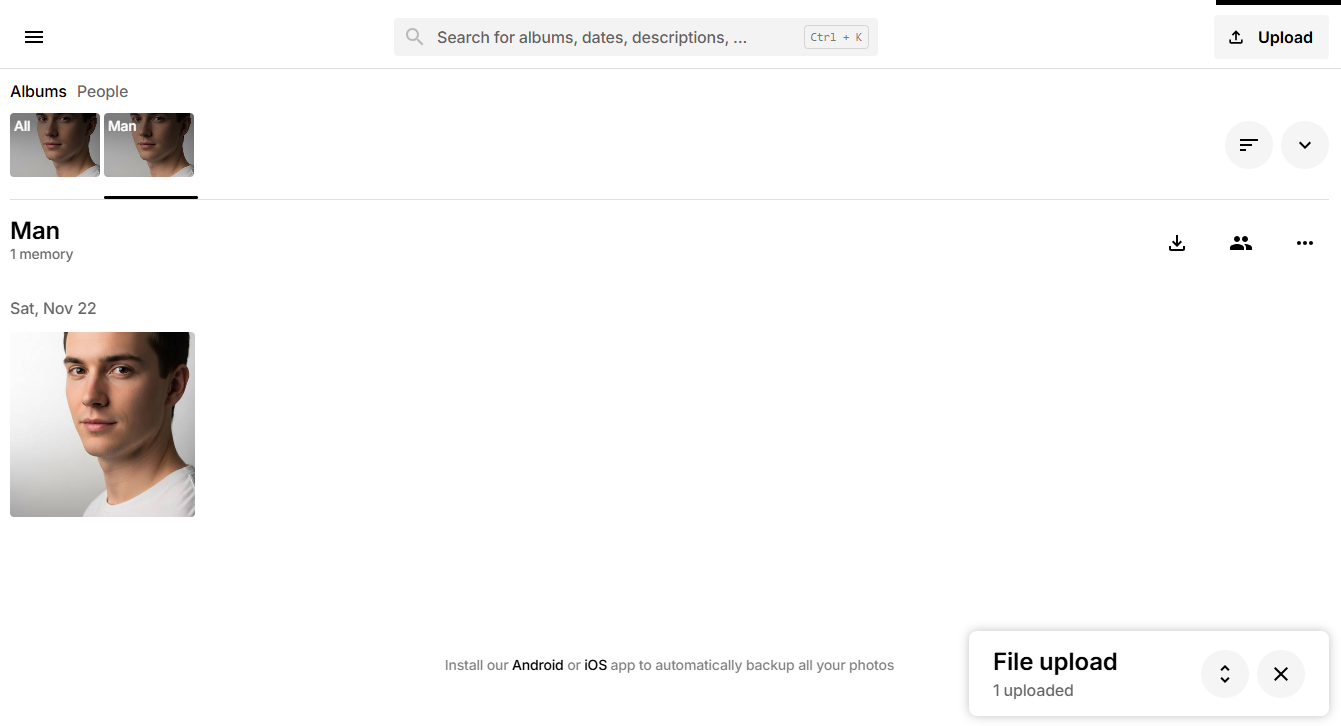 Ente-তে ছবি Upload