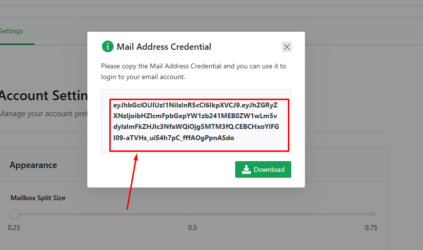Credential টি Copy