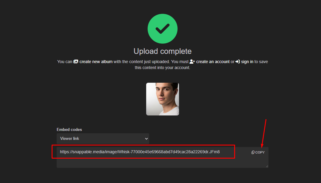 Content Share করার জন্য Link