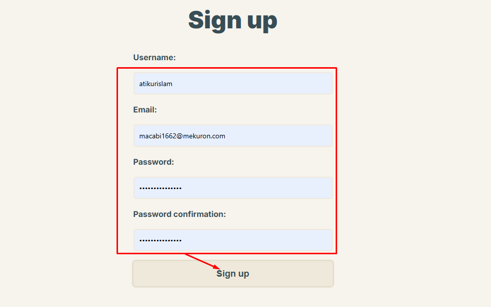 Sign Up Button
