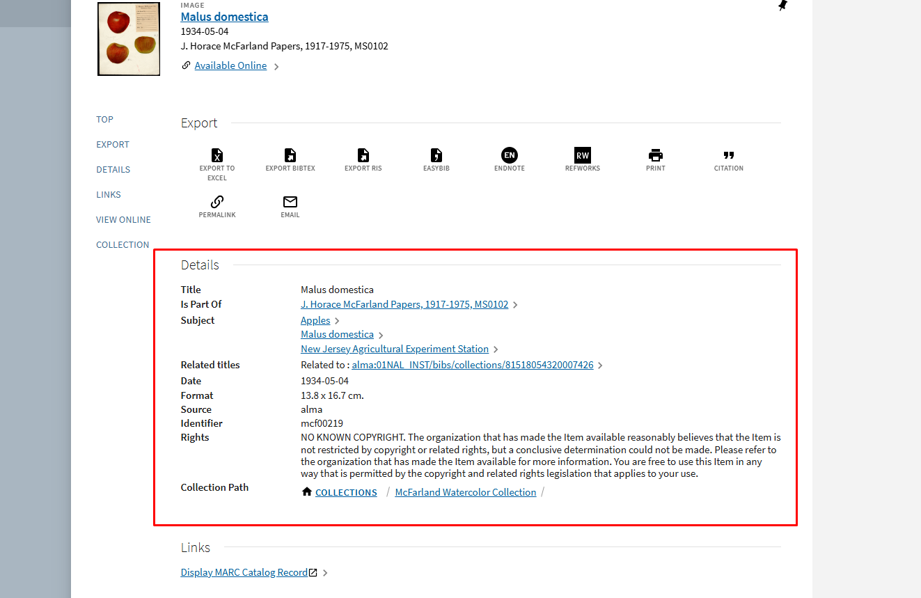 Detailed Information Page