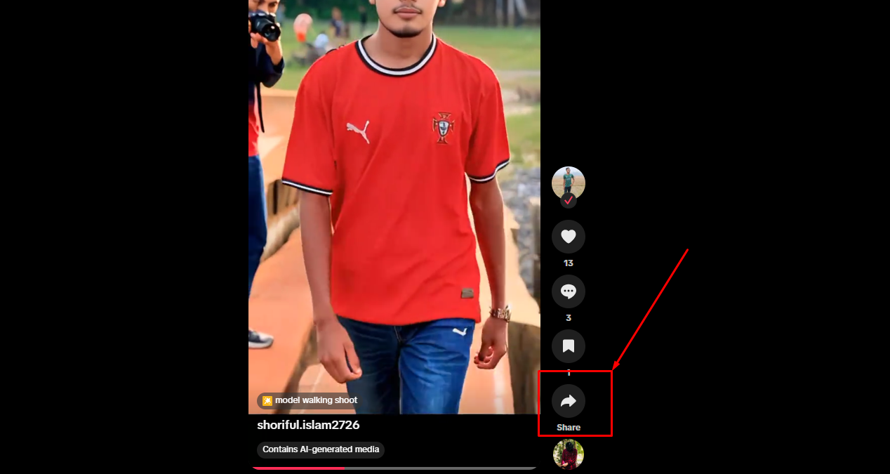Share Button-এ Click