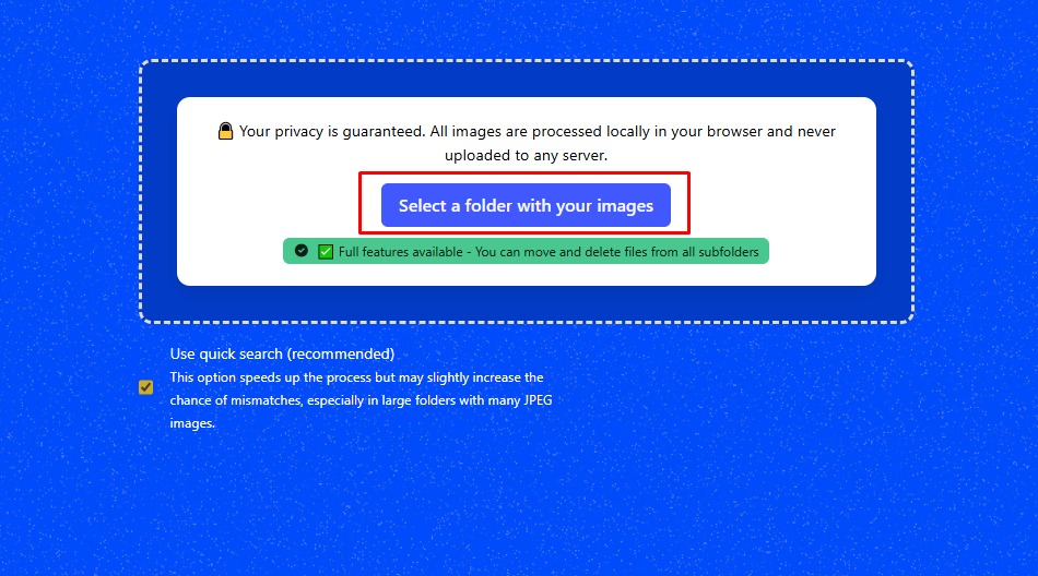 Select a Folder with your Images