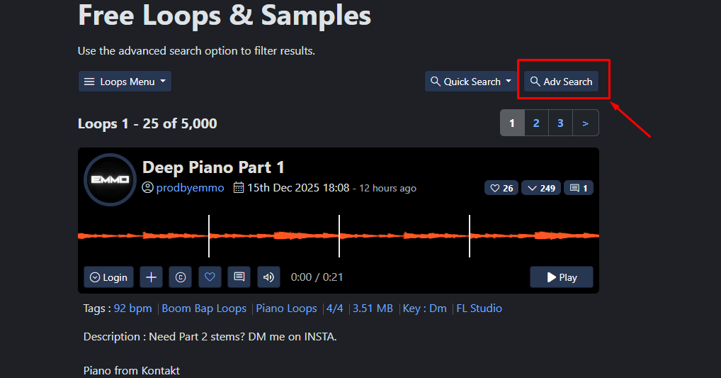 Advanced Search Function Use