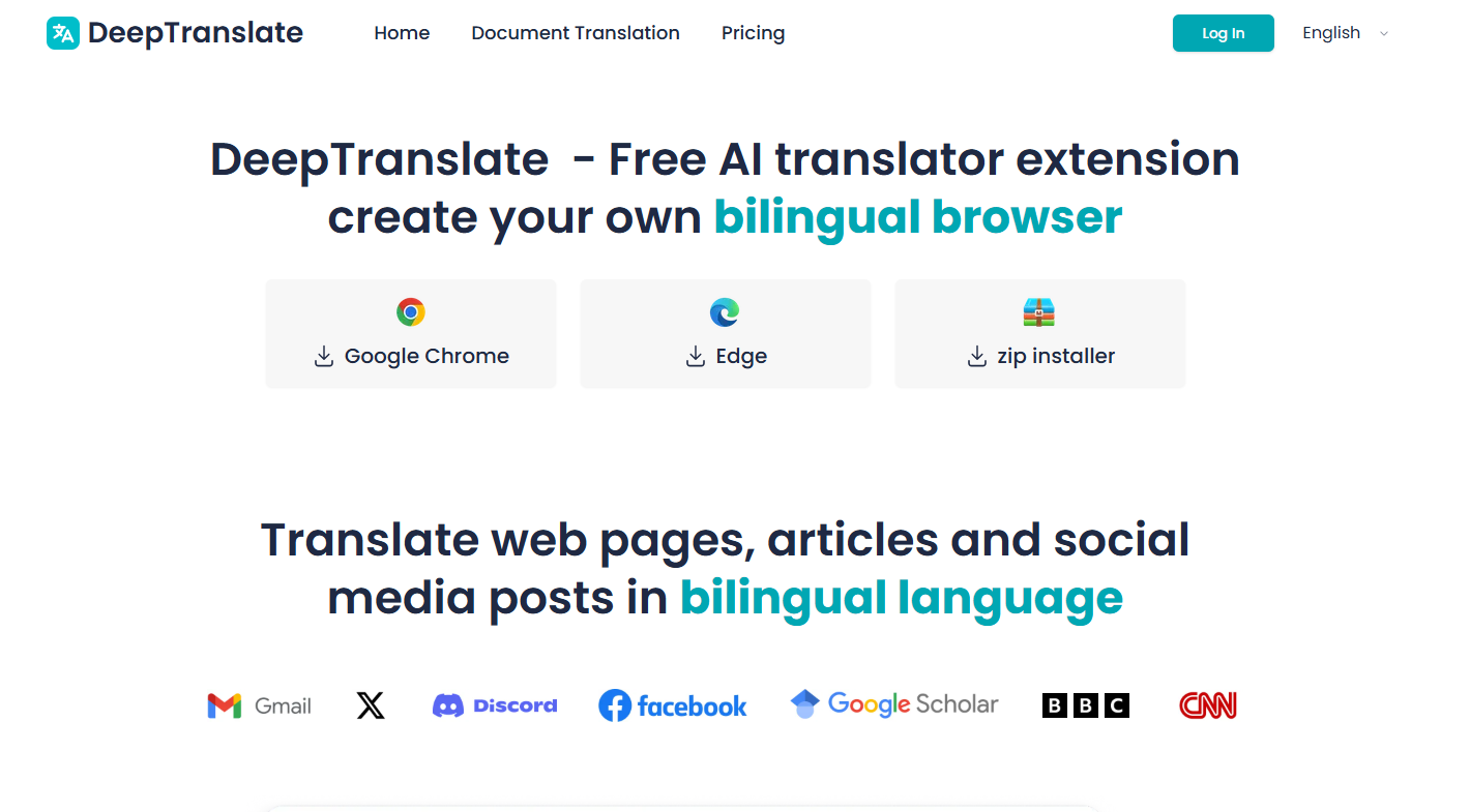 DeepTranslate-এর Website