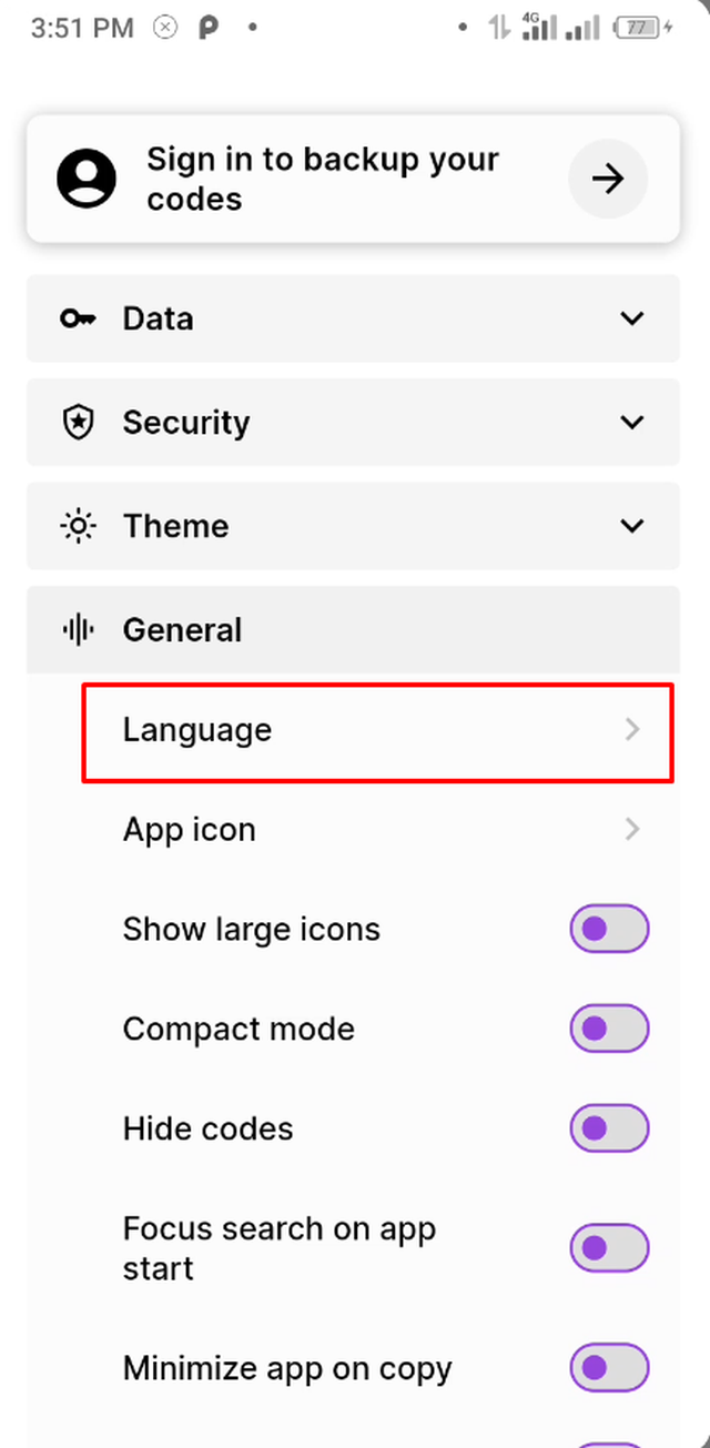 Language পরিবর্তন