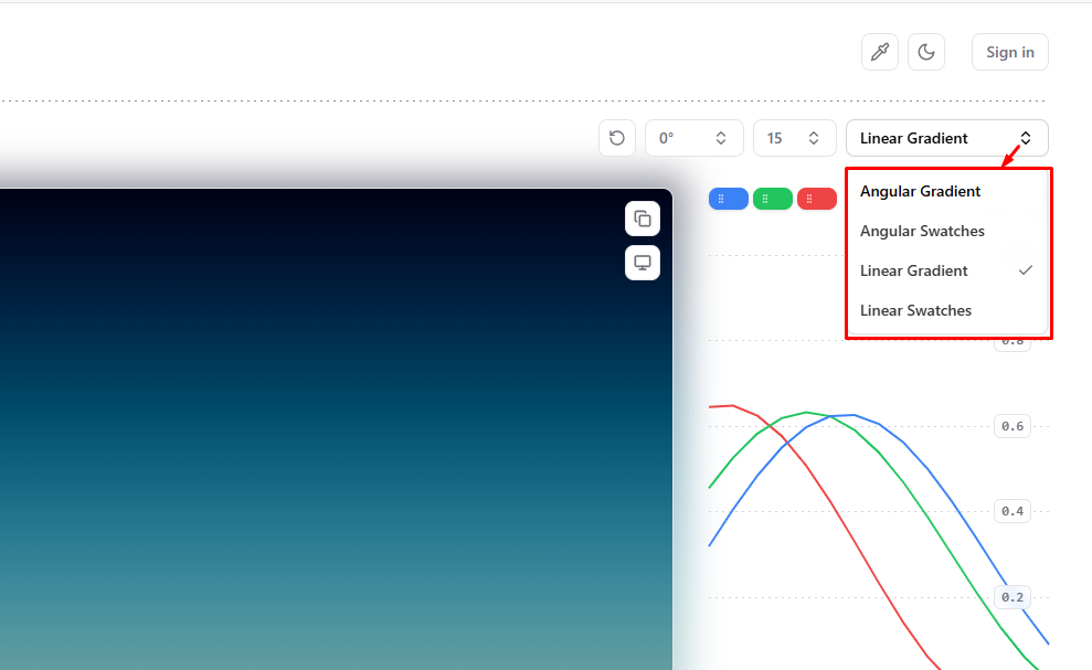Gradient Angle পরিবর্তন