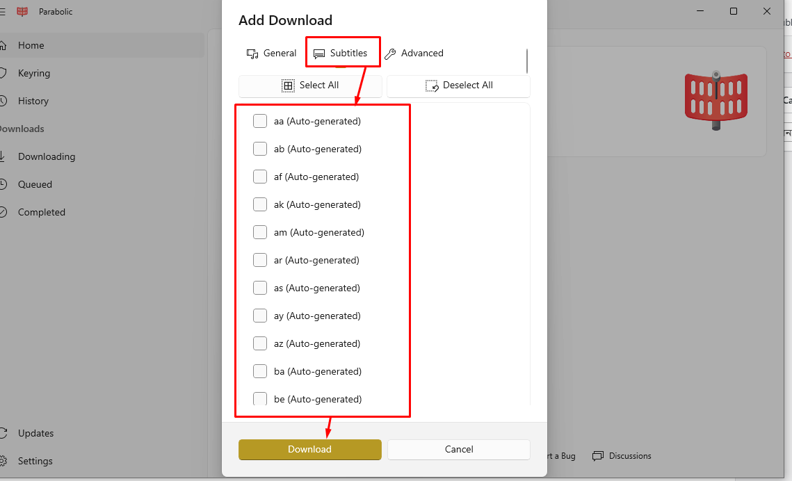 Subtitle Select করুন