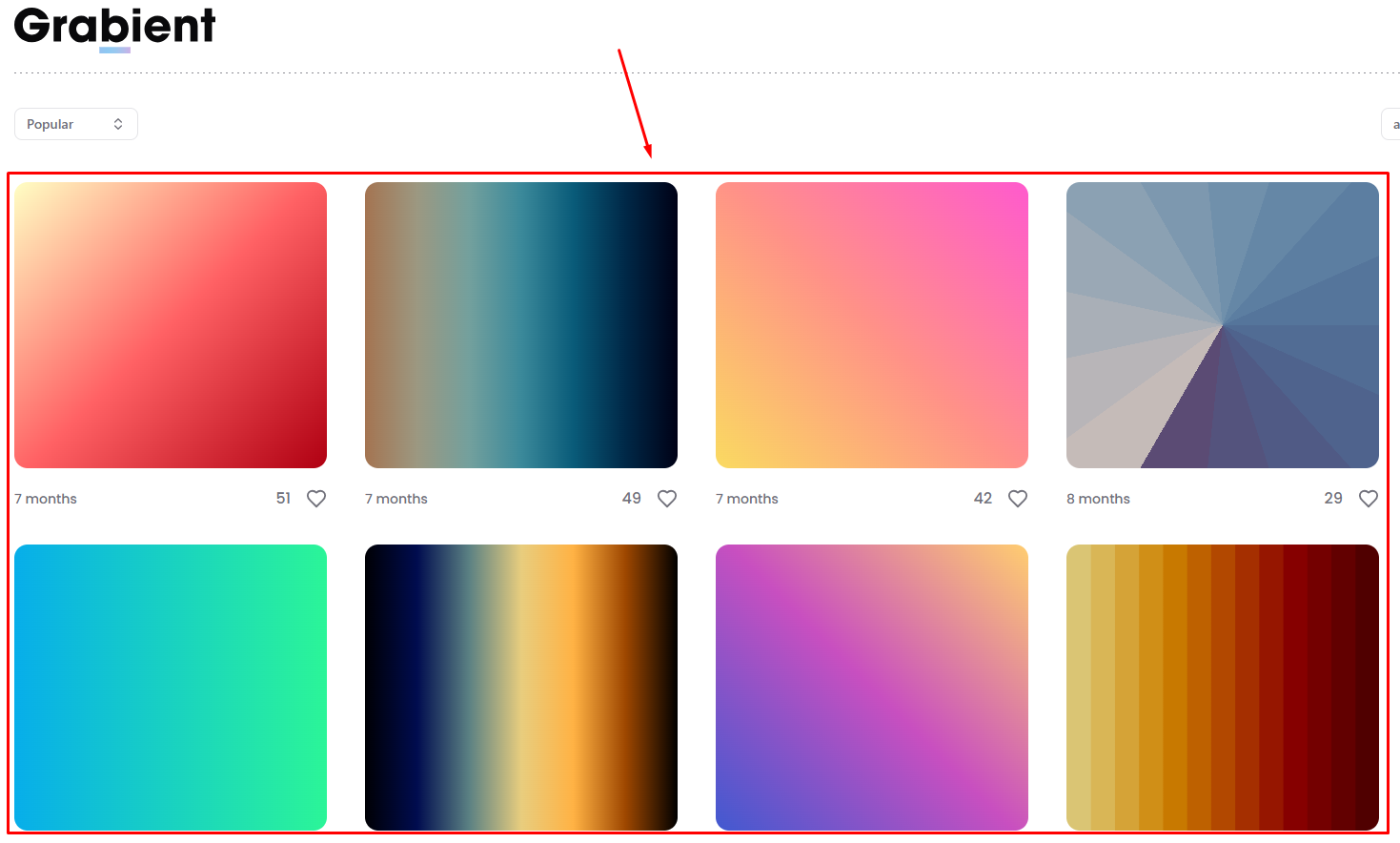 Default Gradient Color Template