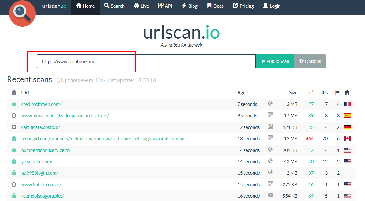 Webpage এর URL টি Input