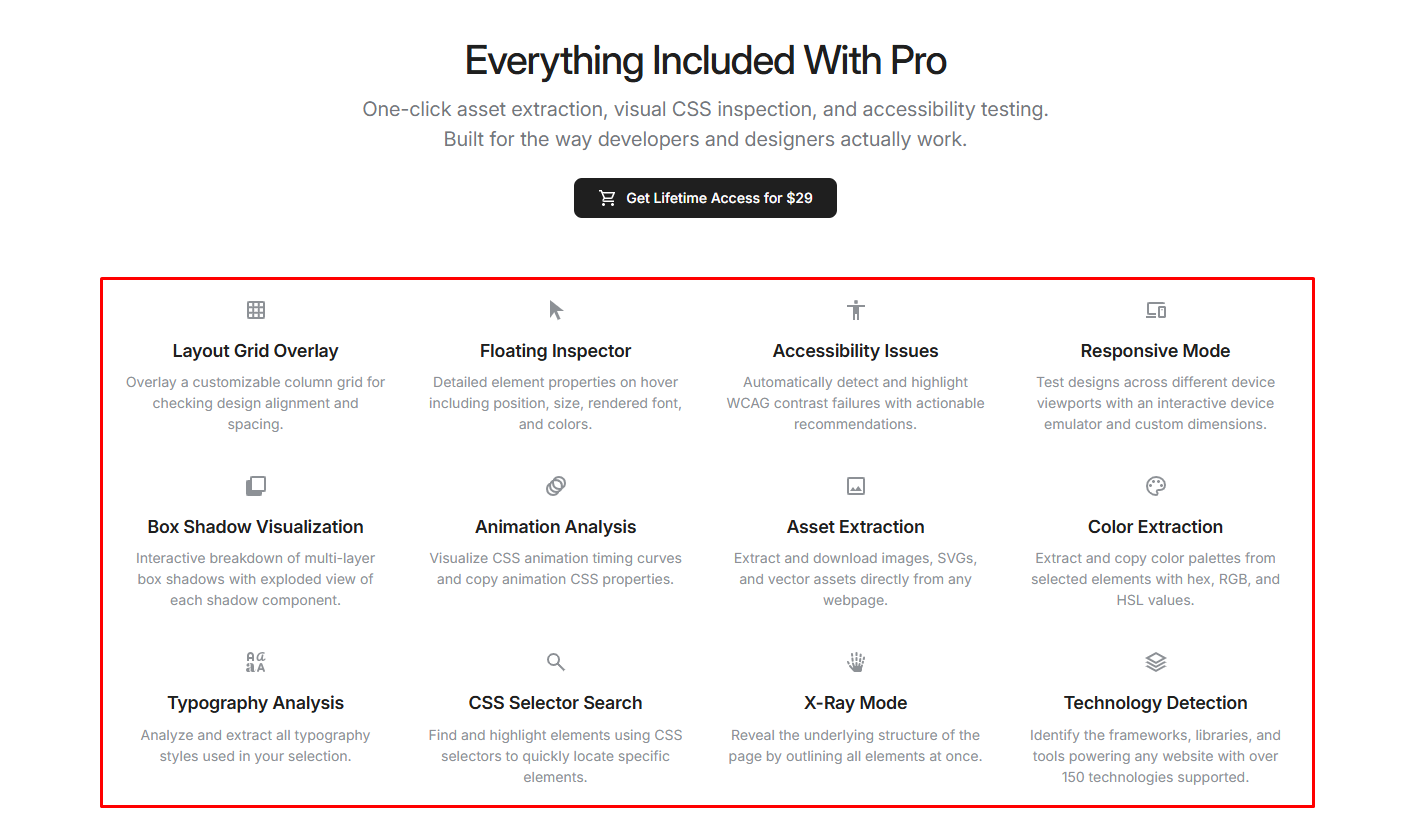 Screen Ruler PRO এর Feature গুলো