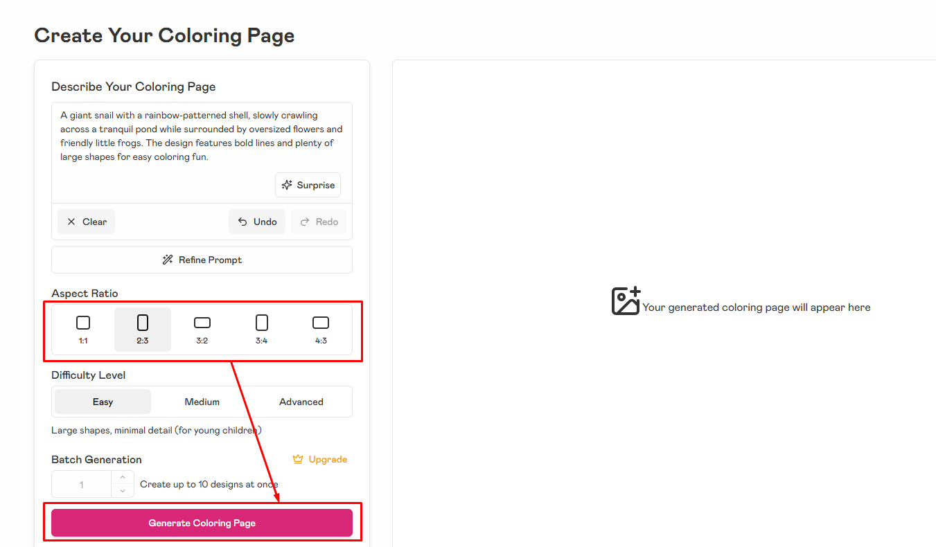 Generate Coloring Page