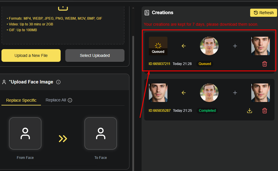 AI Face Swap Process