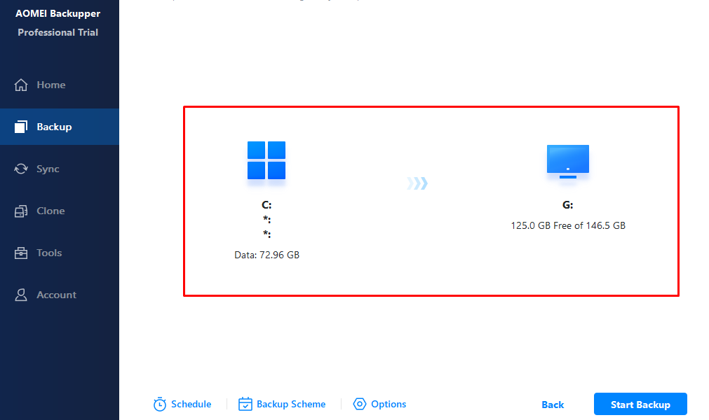 Source এবং Destination নির্বাচন