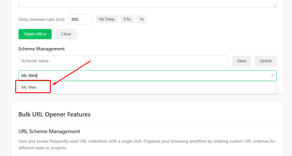 Save করা Link List টি Show