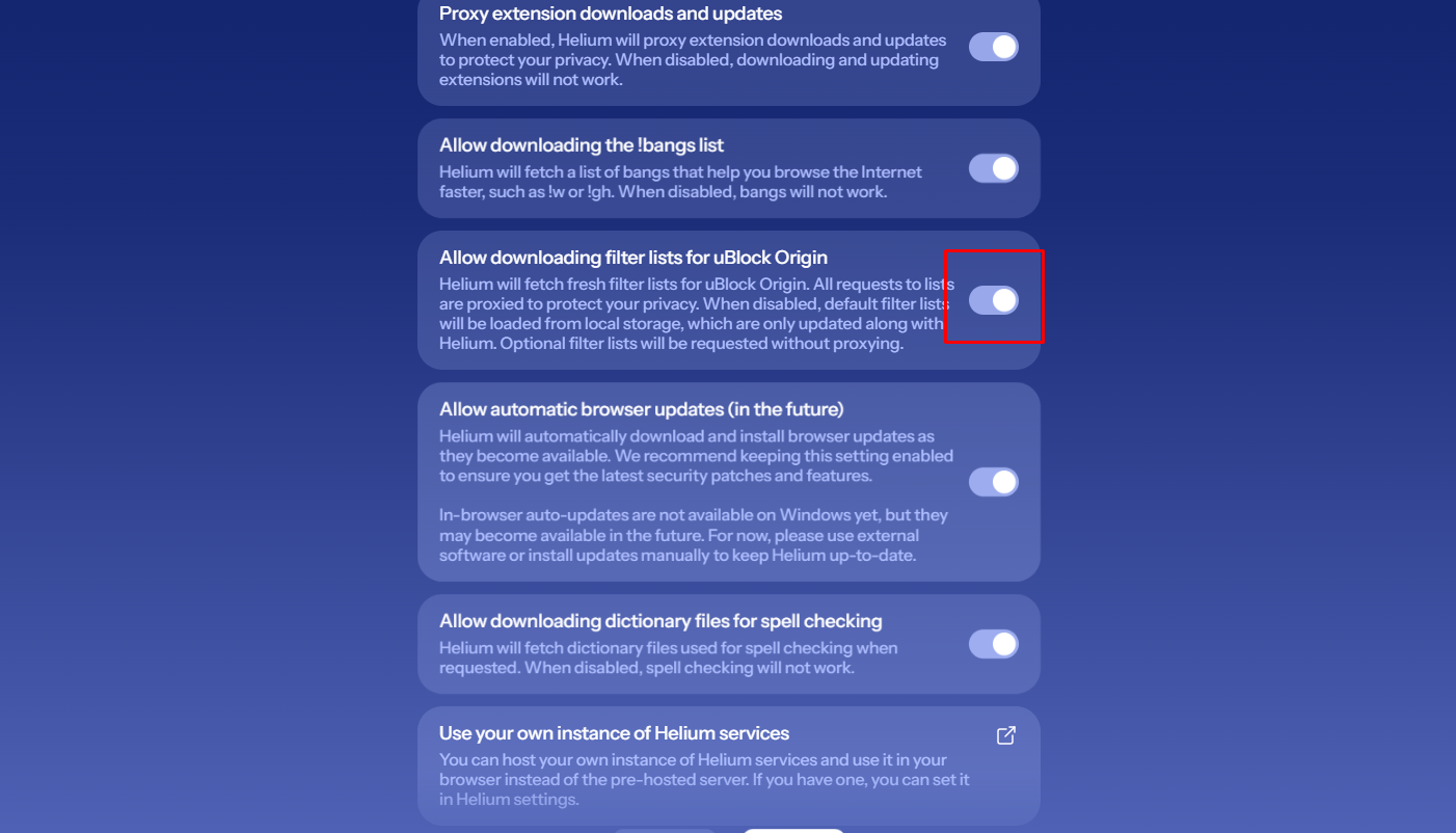 uBlock Origin Ad Blocking Extension Default