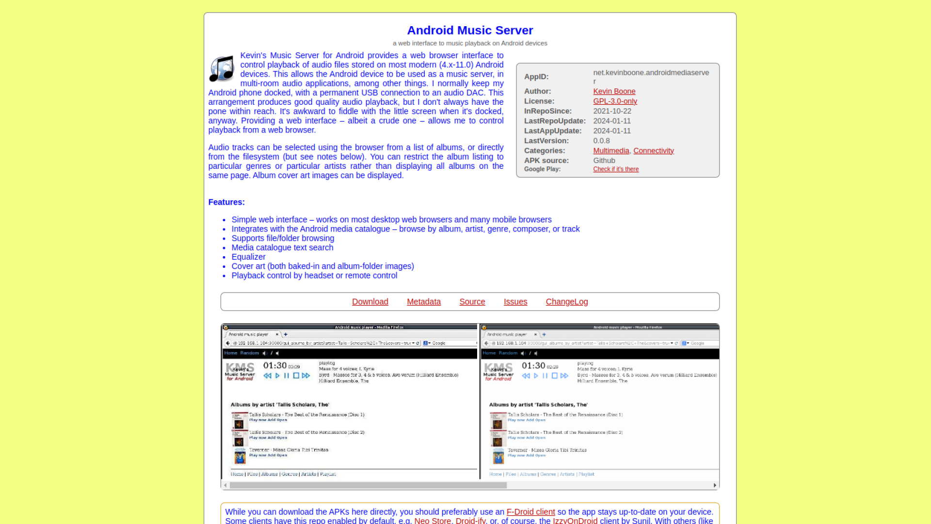 Android Music Server
