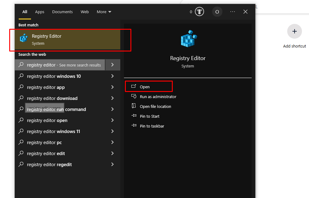 Registry Editor