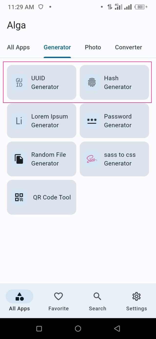 Generators অপশনটি ব্যবহার