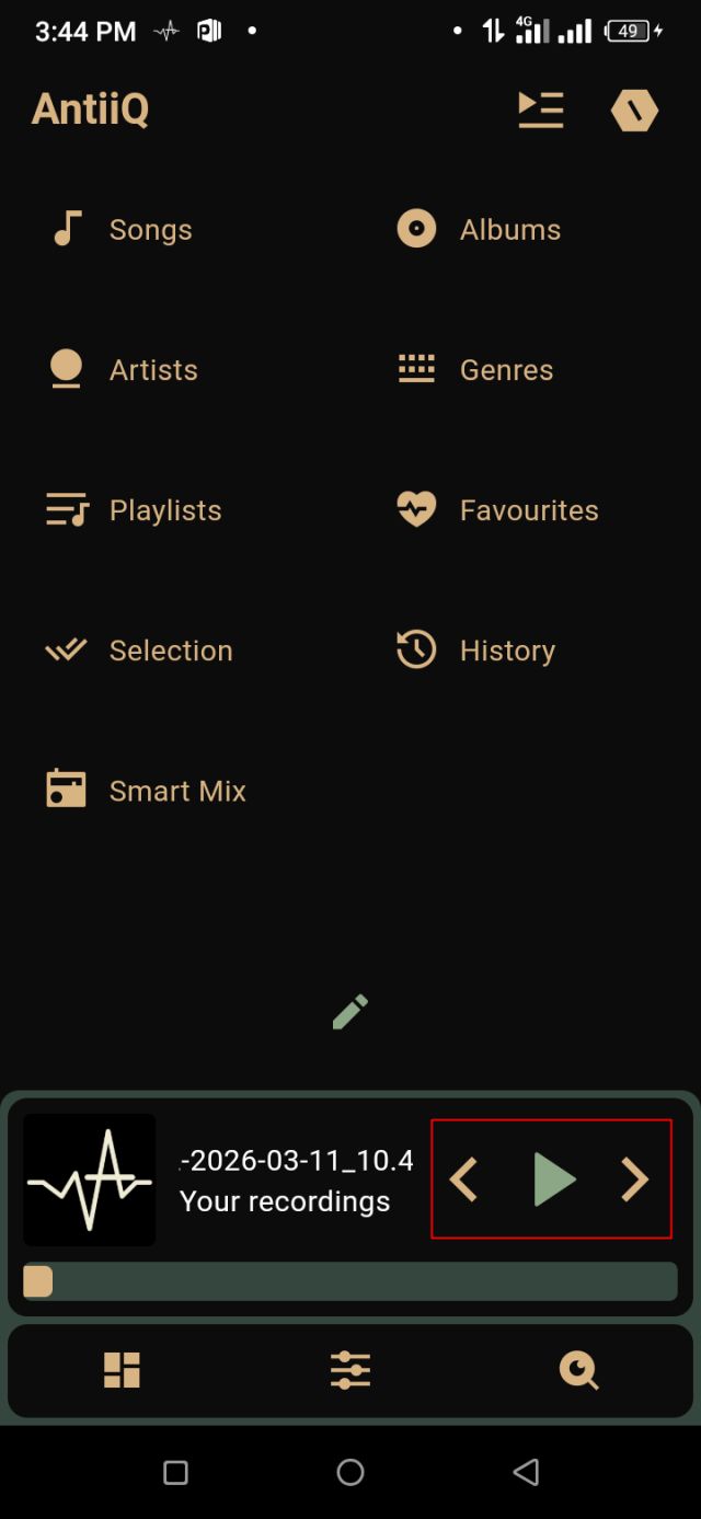app interface