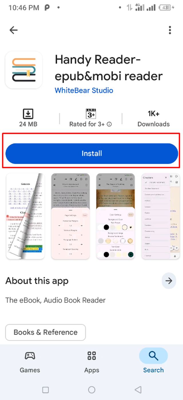 Handy Reader অ্যাপটি Download