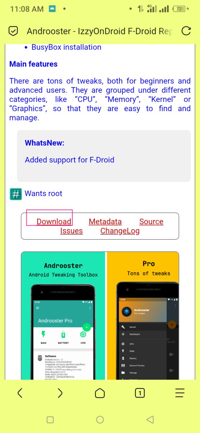 Androoster অ্যাপটি ইন্সটল