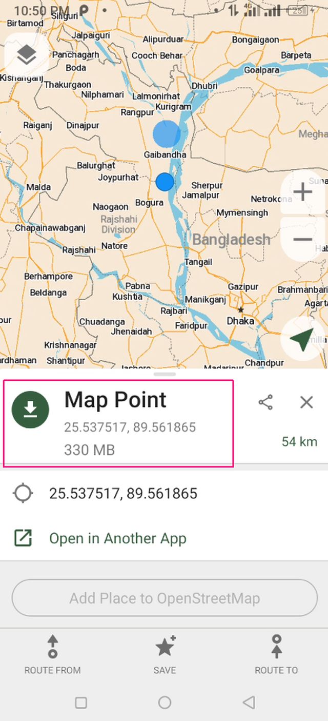 অফলাইন ম্যাপটি ডাউনলোড