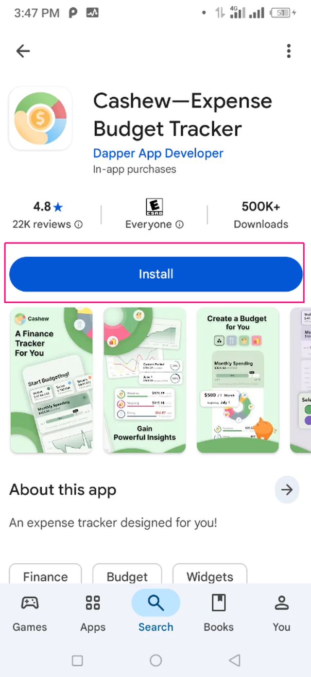 Cashew অ্যাপটি ডাউনলোড