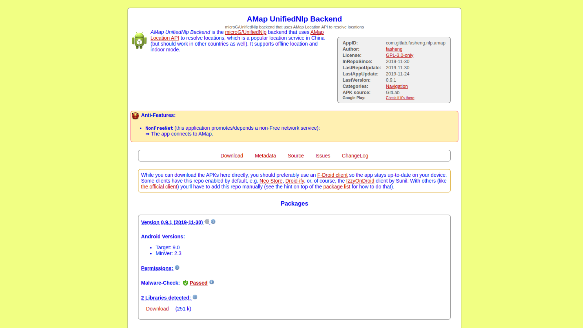 AMap UnifiedNlp Backend