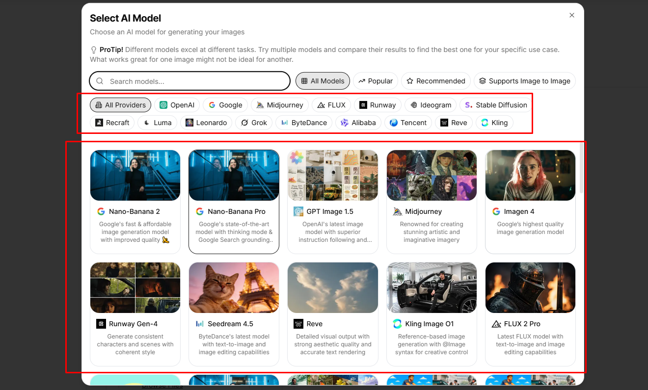 মডেল সিলেকশন ড্রপডাউন