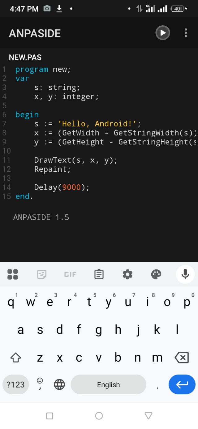 MIDletPascal Programming Language-এ কোড লেখা