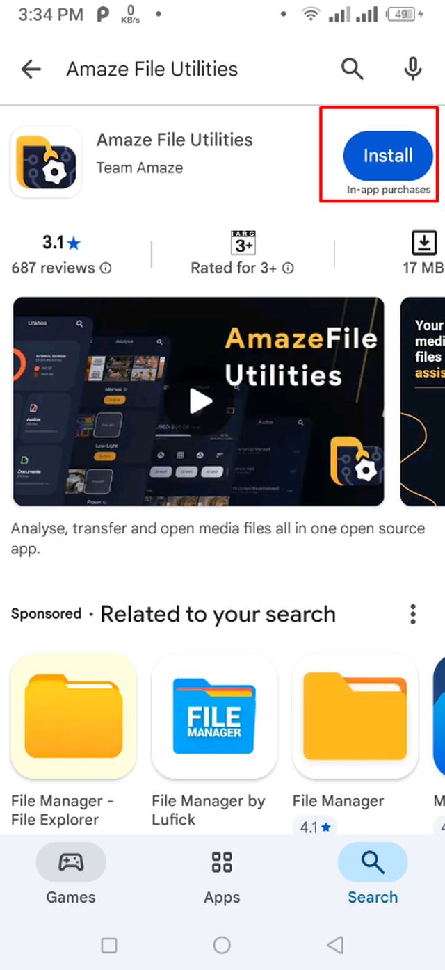 Amaze File Utilities অ্যাপটি ডাউনলোড