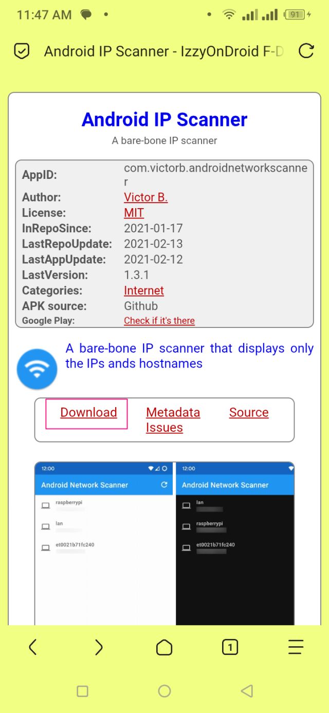 Android IP Scanner অ্যাপটি ডাউনলোড করে ইনস্টল