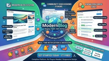 সেরা ফ্রি ওয়ার্ডপ্রেস থিম ModernBlog: ব্লগিং, ফোরাম ও QampA সিস্টেম রিভিউ [Download]