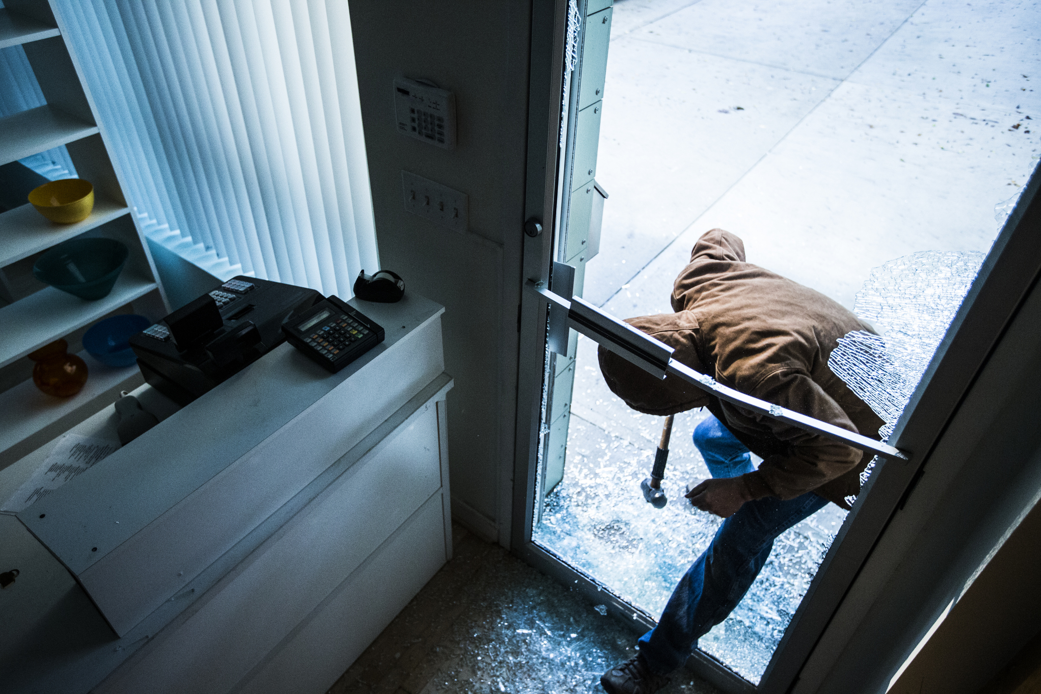 Robber in a retail store