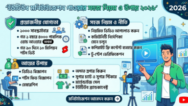 ইউটিউব মনিটাইজেশন পাওয়ার সহজ নিয়ম ও উপায় ২০২৬